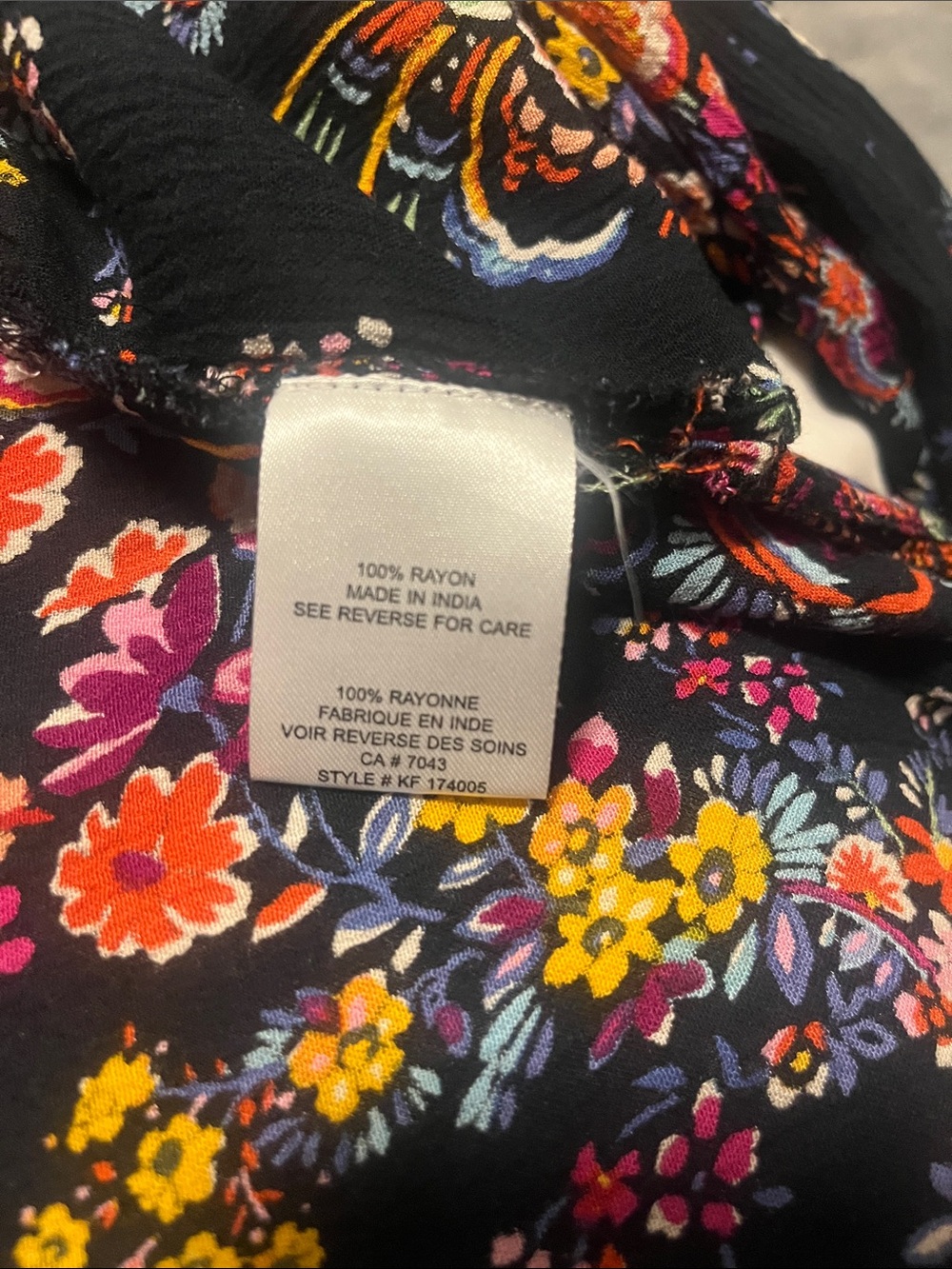 Patrons of Peace Black Floral Open-Front Kimono with Multicolor Motif - Picture 5 of 5